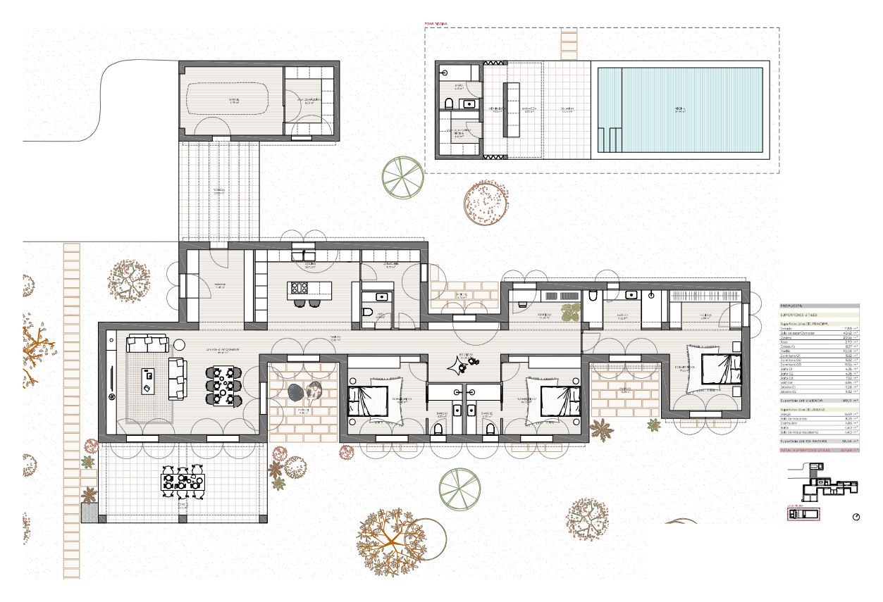Grundstück mit Projekt für eine Finca in Felanitx: Grundriss